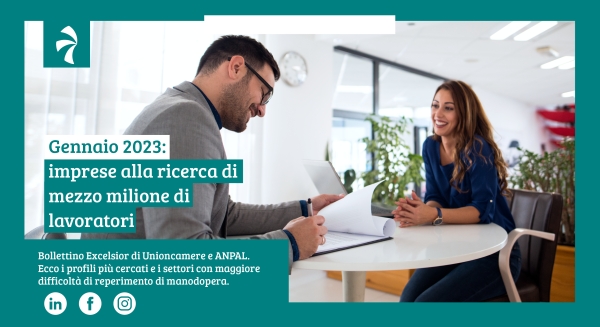 Gennaio 2023: imprese alla ricerca di mezzo milione di lavoratori